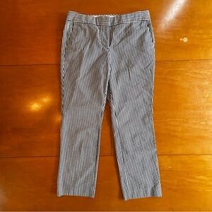 J.Crew 4 black white striped 100% cotton capri slim fit pant
